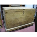 A Late XIX Century Camphor Wood? Blanket Box, with a hinged lid, twin handles, plinth base (on