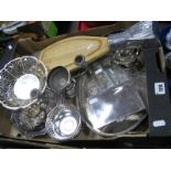 Assorted Plated Ware, including D&A EPNS caddy/box WMF openwork dish, matching jug and sugar bowl,