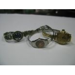 A Vintage "Longines" Ladies Wristwatch, to later expanding bracelet, a Pulsar ladies wristwatch, a