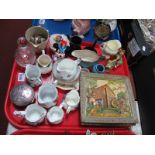 Pair of Plaster Plaques, jugs, etc:- One Tray