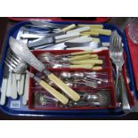 Assorted Plated Cutlery, including decorative fish servers, fish knives and forks, teaspoons etc:-
