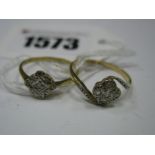 An Art Deco Style Dress Ring, inset highlights, between twist shoulders, stamped "18ct PLAT",