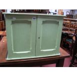 A Painted Early XX Century Twin Door Cupboard, interior shelving, 44 x 59cm.