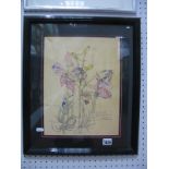 After M.R.MacIntosh 'Larkspur Walbersswick' Colour Print, reeded black frame, 33 x 25cm.