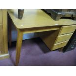 An Oak Desk, with a single pedestal with three drawers.