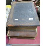 James Inglis Illustrated Family Bible, with tooled leather back boards, an earlier bible with