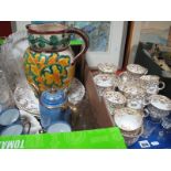 Victorian China Teawares, gilt decoration on a white ground, Italian jug, lead crystal glassware,
