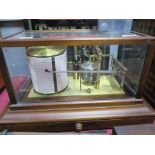 A Mahogany and Glazed Cased Barograph, having single drawer.