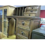 A Pine Desk, having six drawers, 102cm wide.