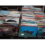 A Collection of Over Four Hundred 45rpm records, mixed genres/themes, from 1960's-80's:- Two Boxes
