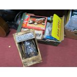 A Japanese Tinplate US Military Tank (boxed), a 'Terra' plastic digger, Boyz Toyz metal figure and