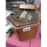 Wheatsone Concertina, circa mid XIX Century with pierced Rosewood ends, twenty four buttons to