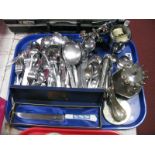 Stainless Steel Cutlery, Coalport cake knife, magnifier, cocktail sticks:- One Tray