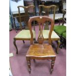 A XIX Century Mahogany Chair; together with a pair of Queen Ann Style dining chairs.