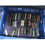 Twenty One Items Mainly Pre-War Trix TTR Unboxed Rolling Stock, Box Vans, Ore Wagons, etc - LMS