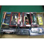 Nine Plastic Model Slot Cars Predominantly, by Scalextric including BMW 320si WTCC, C 613 Formula "