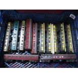 Twelve Original Tri-ang 'TT' Eight Wheel Coaches, Pullmans noted, all playworn.