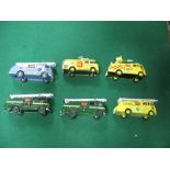 Six Dinky Fire Engines, renovated, repainted /Code 3 liveries, include Liverpool British