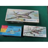 Three 1:72nd Scale Plastic Model Military Aircraft Kits, by Airfix, Frog comprising of Airfix BAC