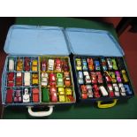 Ninety Six Matchbox 1-75s and Similar Diecast Model Vehicles, presented within two Matchbox