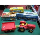 Four Circa 1960's and Later Plastic Model Toys, including Leyland Tractor and Trailer, battery