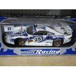 A 1:18th Scale Anson Racing Diecast Model Porsche 911 GT 1 Mobil #25 Boutsen-Stuck-Wollek, boxed.
