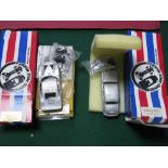 Two 1:43rd Scale Grand Prix Models White Metal Sports Car Kits, comprising of Ford GT 40 P, Jaguar