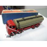 Dinky Toys No. 504 Foden 14 Ton Tanker, 2nd Series, fawn over red, overall fair/good, boxed,