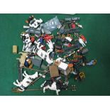 A Quantity of 7mm Model Railway Figures, Animals, Station Accessories.