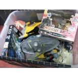 A Quantity of Modern Star War and Similar Plastic Space Vehicles, white metal figures, games by