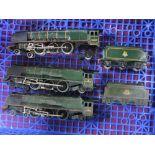 Three Hornby Dublo 4mm Three Rail Duchess Class 4-6-2 Steam Locomotives, BR green - unboxed, two