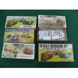 Five Airfix "OO" Scale Plastic Model Military Themed Kits, including R.A.F refueling set (two