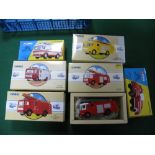 Six Corgi Diecast Model Fire Services Vehicles, including AEC Pump Cleveland, AEC Pump Escape