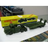 Dinky Toys No. 660 - Tank Transporter, overall good plus, boxed, yellow picture box, one insert