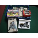 Five Diecast Model Motorcycles, by Polistil Mira, including Polistil 1:15th Scale BMW R75/5, Honda