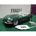 Franklin Mint 1:24th Scale Diecast Model, 1961 Jaguar E-Type 'Brooklands Green', boxed, no