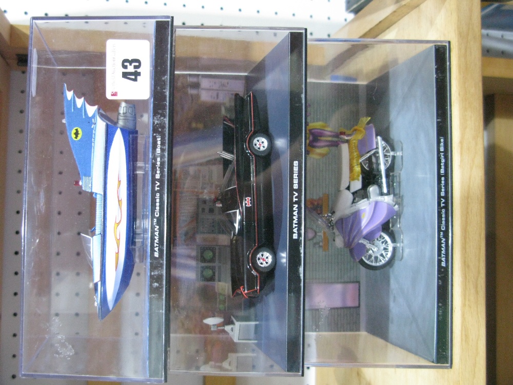 Three Diecast and Plastic Pieceworks Models, all from the Batman Classic TV Series including