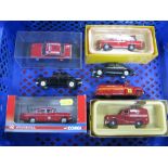 Seven Diecast Model Vehicles by Corgi, Dinky, Lledo, all renovated Code 3 with liveries, including