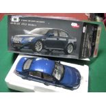 KYOSHO 1:18th Scale Diecast Model #08593BL BMW M5 Sedan (E60) Blue, boxed.