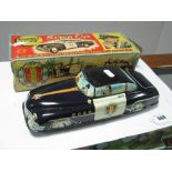 A Contemporary Tinplate 'Gyro' Siren Car - 'Highway Patrol', by Welsotoys, 28cm long, TV related,