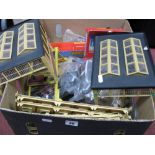 A Quantity of Hornby "OO" Scale Lineside Buildings and Accessories, including engine shed,