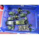 A Quantity of Dinky and Corgi Diecast Vehicles, all military theme, playworn/good. Plastic wheel