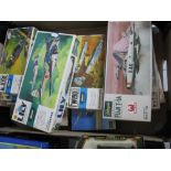 Eleven Hasegawa 1:72nd Scale Plastic Model Aircraft Kits, predominantly with a Military theme
