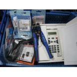 A Lenz Digital Plus LH100 Hand Controller, (boxed appears unused), plus various other decoders,