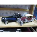 Two Franklin Mint 1:24th Scale Diecast Model Cars, including 1930 Bugatti Royale Coupe Napoleon,