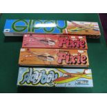 Four KielKraft Balsa Wood Model Aircraft Kits, including Pixie (2) Playboy (sealed), Gipsy, all