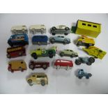 A Small Quantity of Matchbox 1:75's Plastic Minix, (including caravan), mainly regular wheel, all