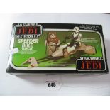 An Original Star Wars Trilogy Tri-Logo Boxed Return of The Jedi Speeder Bike Vehicle, (circa