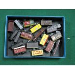 Eighteen Unboxed "N" Gauge Items of Rolling Stock, by Peco and Grafar, brake vans (Fyffes, Terrys