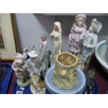 Wedgwood Powder Blue Jasperware Christmas Plates, Porceval and Cascades model clowns, bisque figural